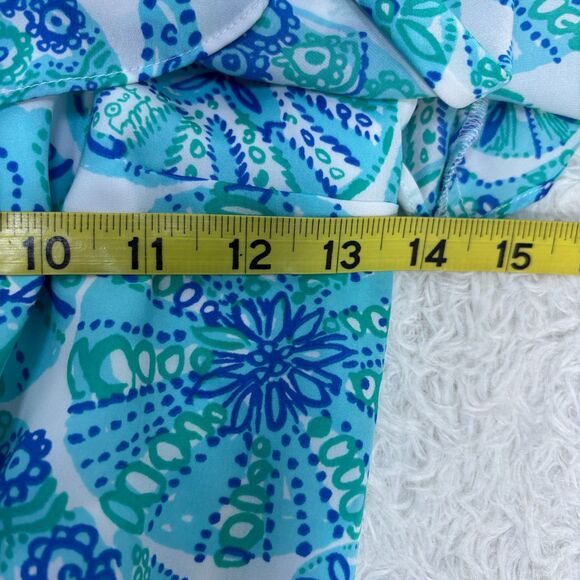 Lilly Pulitzer Target Sea Urchin For You Ruffle Blue Seashell Dress Lined S/P - Picture 5 of 8